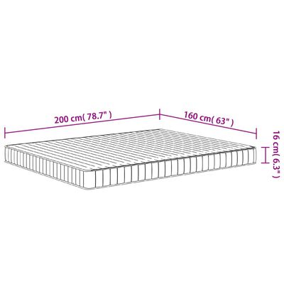 vidaXL skummadras 160x200 cm medium blød