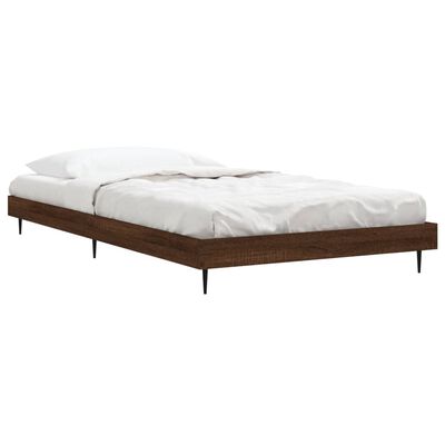 vidaXL sengeramme 90x190 cm uden madras konstrueret træ brunt eg