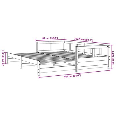 vidaXL daybed uden madras 80x200 cm massivt fyrretræ