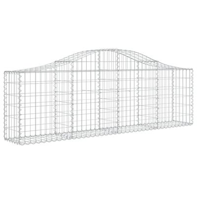 vidaXL buede gabionkurve 5 stk. 200x30x60/80 cm galvaniseret jern