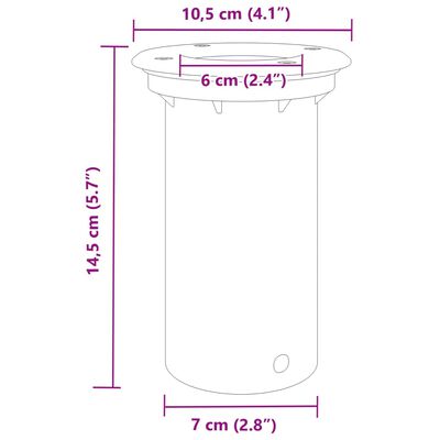 vidaXL nedgravningsspot 10,5x10,5 cm rund trykstøbt aluminium sort