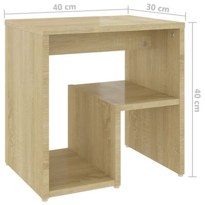 vidaXL sengeborde 2 stk. 40x30x40 cm konstrueret træ sonoma-eg