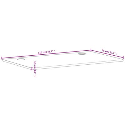 vidaXL skrivebordsplade 110x55x1,5 cm massivt bøgetræ