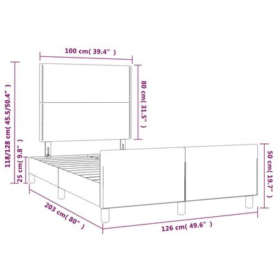 vidaXL sengeramme med sengegavl 120x200 cm kunstlæder sort