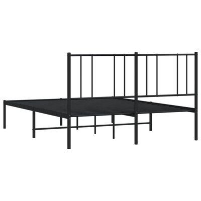 vidaXL sengeramme med sengegavl 135x190 cm metal sort