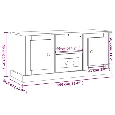 vidaXL tv-bord 100x35,5x45 cm konstrueret træ betongrå