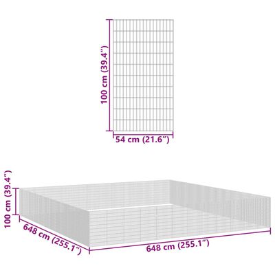 vidaXL kæledyrsindhegning 54x100 cm 48 paneler galvaniseret jern