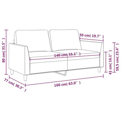 vidaXL 2-personers sofa 140 cm kunstlæder sort