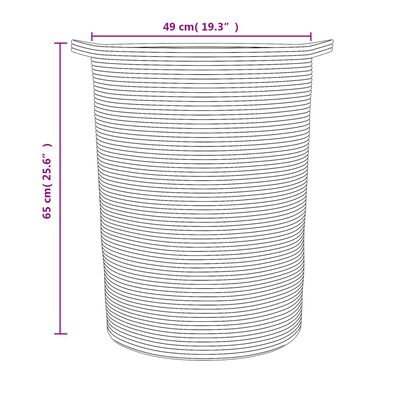 vidaXL opbevaringskurv Ø49x65 cm bomuld grå og hvid