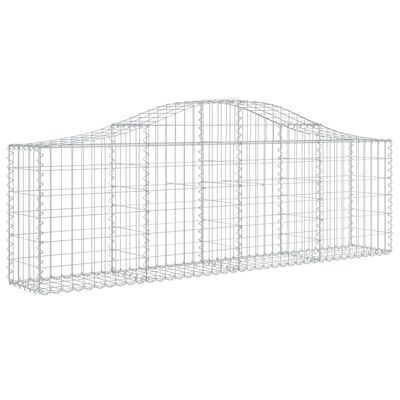 vidaXL buede gabionkurve 8 stk. 200x30x60/80 cm galvaniseret jern