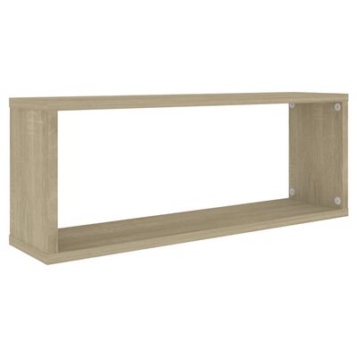 vidaXL kubeformede væghylder 2 stk. 60x15x23 cm spånplade sonoma-eg