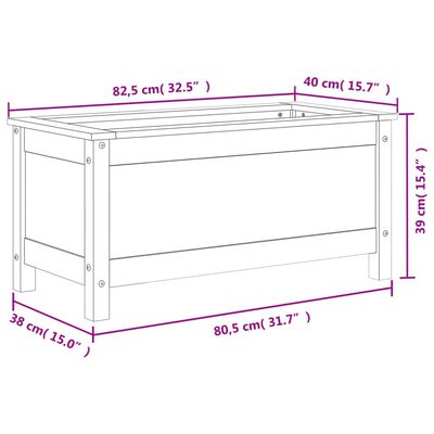 vidaXL plantekasse 82,5x40x39 cm massivt fyrretræ grå