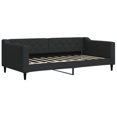 vidaXL daybed med udtræk og madras 90x190 cm stof sort