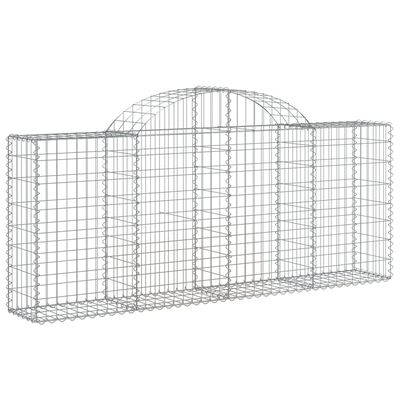 vidaXL buede gabionkurve 8 stk. 200x30x80/100 cm galvaniseret jern