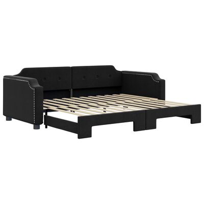 vidaXL daybed med udtræk 90x200 cm stof sort