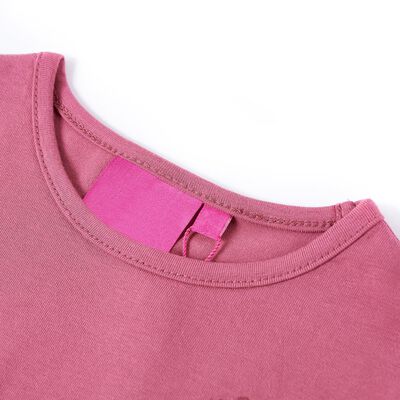 Langærmet T-shirt til børn str. 104 pink