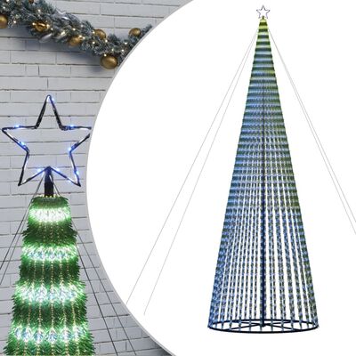 vidaXL lysende juletræ 1544 LED'er 500 cm blåt lys