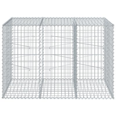 vidaXL gabionkurv med cover 150x100x100 cm galvaniseret jern