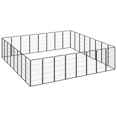 vidaXL 32-panels hundegård 50x100 cm pulverlakeret stål sort