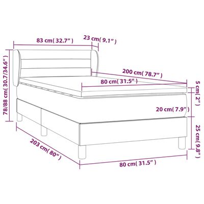 vidaXL kontinentalseng med madras 80x200 cm stof blå