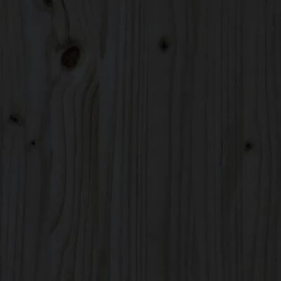 vidaXL sengeamme med sengegavl 140x200 cm massivt fyrretræ sort