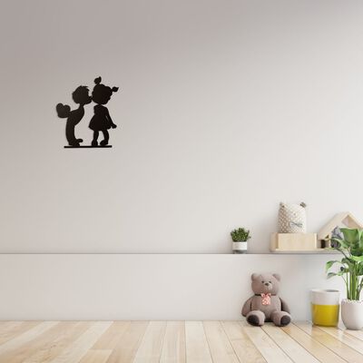 Homemania vægdekoration Kiss 45x50 cm stål sort