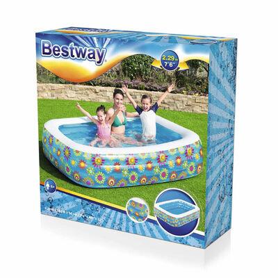 Bestway oppustelig børnepool 229x152x56 cm blå