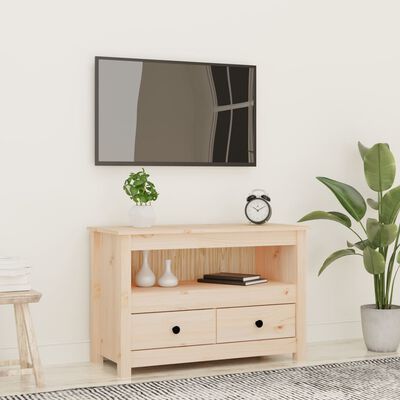 vidaXL tv-bord 79x35x52 cm massivt fyrretræ