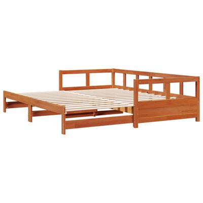 vidaXL daybed uden madras 80x200 cm massivt fyrretræ gyldenbrun