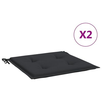 vidaXL hynder til havestol 2 stk. 50x50x3 cm oxfordstof sort