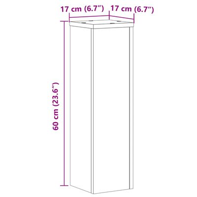 vidaXL Plantestativer 2 stk. 17x17x60 cm konstrueret træ hid