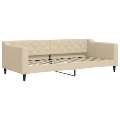 vidaXL daybed med madras 90x200 cm stof cremefarvet