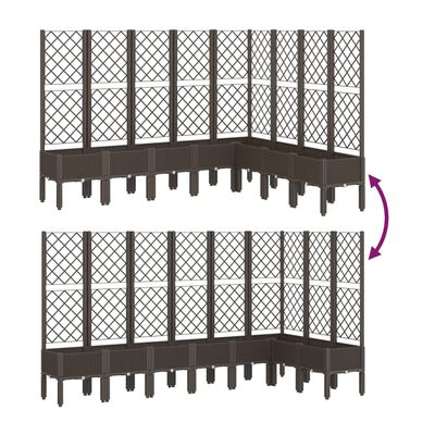 vidaXL plantekasse med espalier 200x160x142 cm PP brun