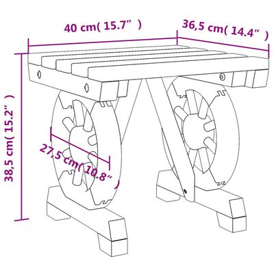 vidaXL haveskammel 40x36,5x38,5 cm massivt grantræ