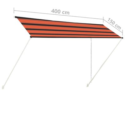 vidaXL foldemarkise 400x150 cm orange og brun