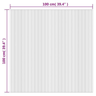 vidaXL gulvtæppe 100x100 cm rektangulær bambus sort