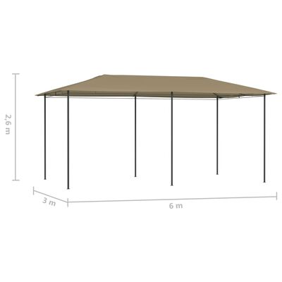 vidaXL pavillon 2,98x5,3x2,59 m 160 g/m² gråbrun