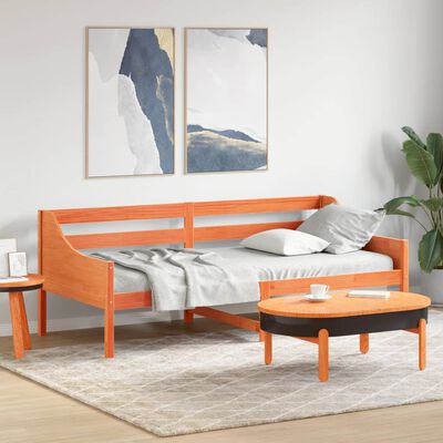 vidaXL daybed 100x200 cm massivt fyrretræ gyldenbrun