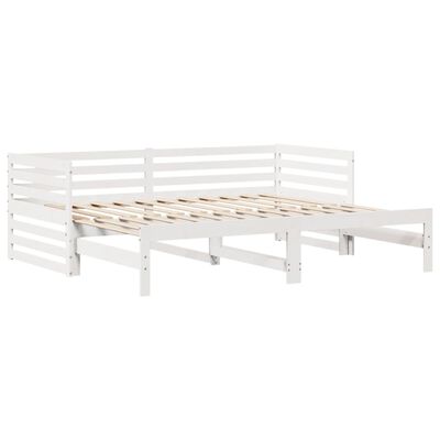 vidaXL daybed med skuffer 90x200 cm massivt fyrretræ hvid