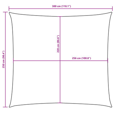 vidaXL solsejl 2,5x3 m rektangulær oxfordstof cremefarvet