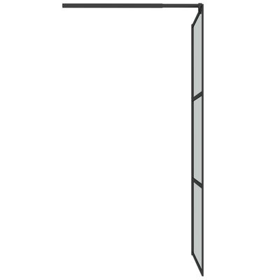 vidaXL brusevæg 90x195 cm mørkt sikkerhedsglas sort