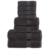 vidaXL håndklæder 8 stk. Premium 600 g/m2 100 % bomuld antracit
