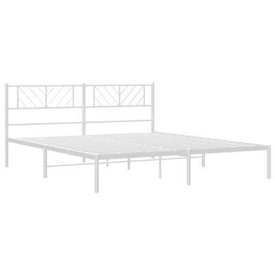 vidaXL sengeramme med sengegavl 183x213 cm metal hvid