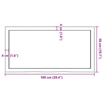 vidaXL bordplade 100x50x(2-6) cm behandlet massivt egetræ lysebrun