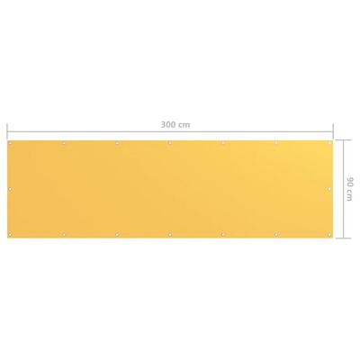 vidaXL altanafskærmning 90x300 cm oxfordstof gul