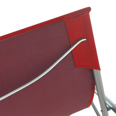 vidaXL foldbare strandstole 2 stk. stål og oxfordstof rød
