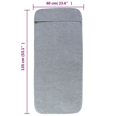 vidaXL strandhåndklæder 6 stk. 60x135 cm 400 GSM stof grå