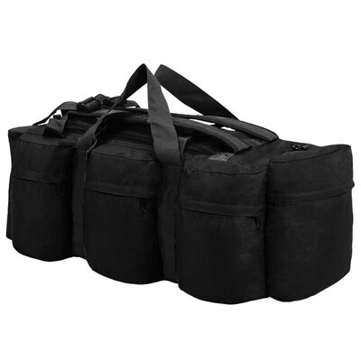 vidaXL duffelbag i 3-i-1 army-stil 90 l sort