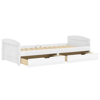 vidaXL daybed med to skuffer IRUN hvid 90x200 cm massivt fyrretræ