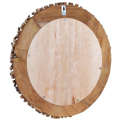 vidaXL vægspejl 60 cm teak rund